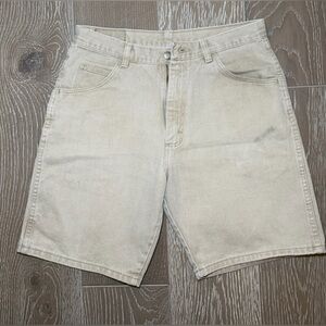 Wrangler Beige Denim Shorts Mens 32 Premium Quality Light Wash Summer